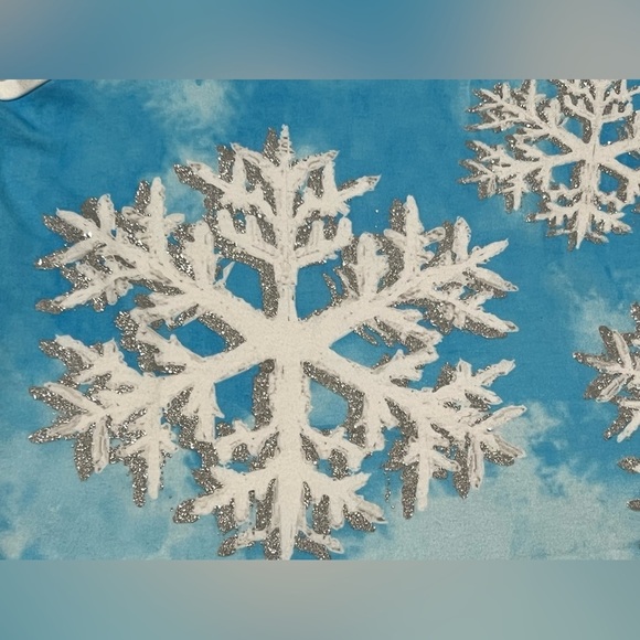 Bonworth White and Blue Sparkly Snowflake Shirt SZ SP - Picture 8 of 9
